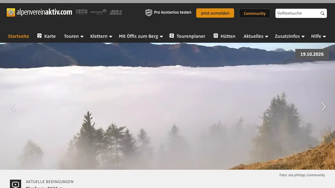 Startseite von alpenvereinaktiv