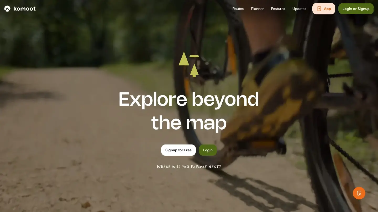 Komoot website home page