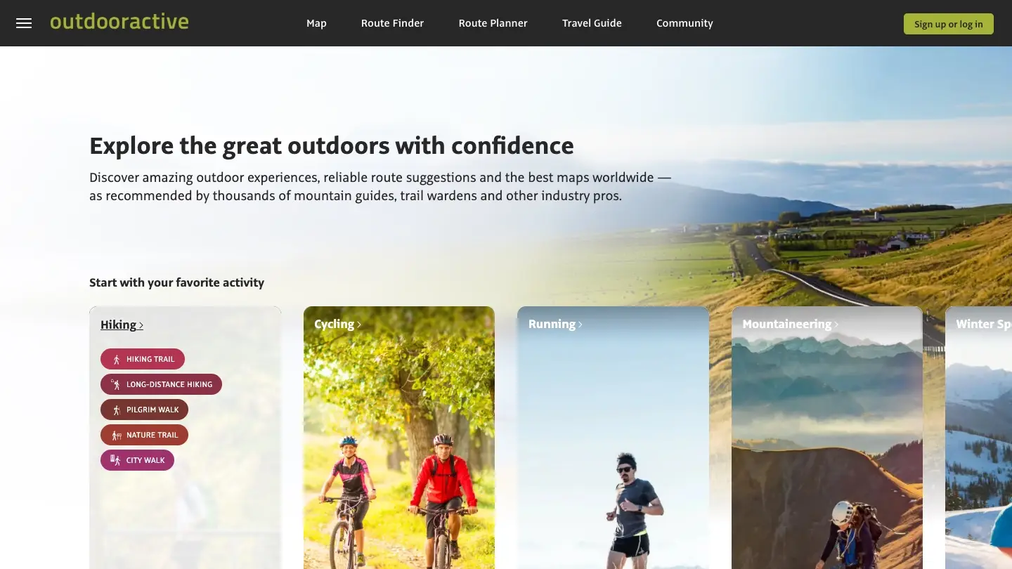 Outdooractive website home page