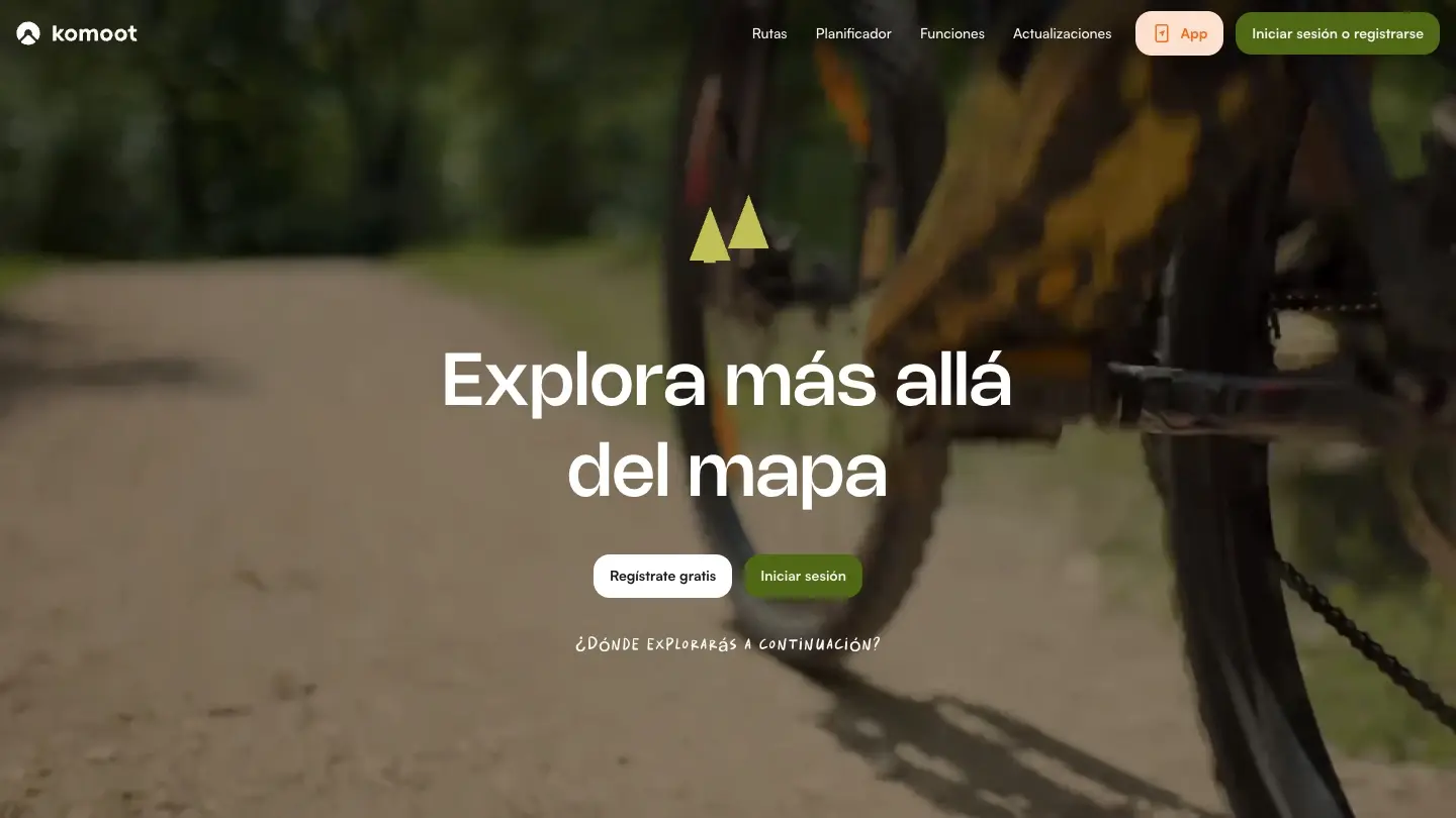Página de inicio de Komoot