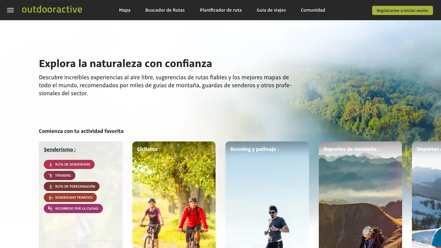 Página de inicio de Outdooractive